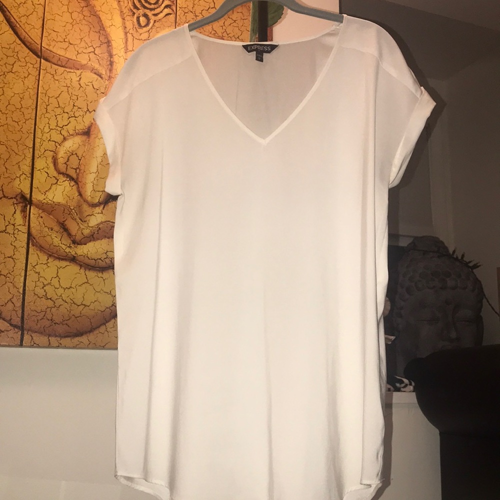 White silky flowy shirt